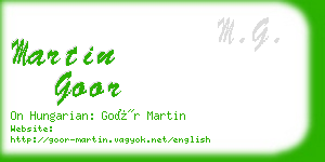 martin goor business card